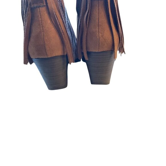 Coconuts womens short boots western boho genuine suede size 8 tassles - Picture 4 of 7